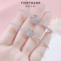 Lắc tay thiên nga TienThanh Silver bạc thật full box pan