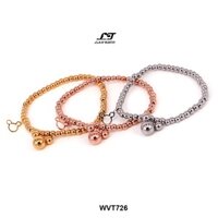 Lắc tay titan chuỗi bi tròn thời trang ver4 WVT726 Không đen không gỉ sét