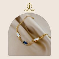 Lắc Tay TiTan Hai Lớp Mạ Vàng 18K Mặt Hình Vỏ Sò Thời Trang Nữ | Lắc Tay CHIC CHIC 2C26