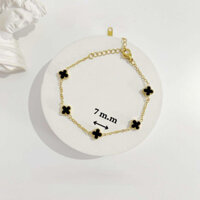 Lắc tay titan không đen/ gỉ, vòng tay nữ titan cỏ 4 lá mini