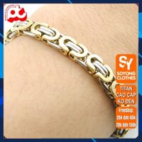 Lắc tay titan nam cao cấp đẹp sang trọng inox thép không gỉ kiểu ziczac trangsucpt màu trắng mạ vàng cách điệu PTLTNA80