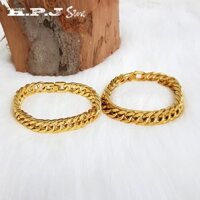 Lắc tay titan nam mạ vàng, xi vàng xích kép sang trọng LZ1113