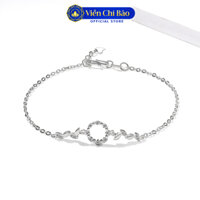 Lắc tay tròn đính đá lá chất liệu bạc 925 thời trang phụ kiện trang sức nữ Viễn Chí Bảo L400729