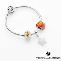 Lắc Tay Tropicana Phối Charm Swarovski Ngôi sao Magma - size 17 - khóa trụ