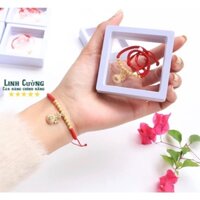 Lắc tay túi tiền bạc mạ vàng phong thuỷ- Lắc chỉ đỏ mix bạc
