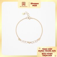 Lắc tay vàng 10K Bảo Tín Mạnh Hải hoạ tiết trái tim tinh tế sang trọng phong cách Ý PYLTV10KD0-409004