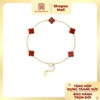 Lắc tay vàng 10K mặt cỏ 4 lá đỏ ngọt ngào Bảo Tín Mạnh Hải PYLTV10KD0-405006