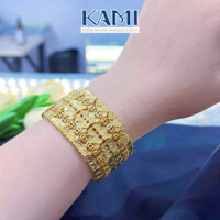 Lắc tay vảy chạm hoạ tiết kim tiền mạ vàng Kami siêu đẹp