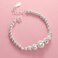 Lắc tay / Vòng tay bạc bi phay cho mẹ và bé chất liệu bạc ta - Lily Silver