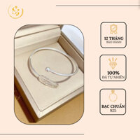 Lắc tay vòng tay bạc cho nữ họa tiết lá Six Jewelry Store