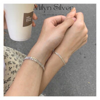 Lắc tay / Vòng tay bạc đôi nam nữ chất liệu bạc ta - vòng tay đôi bạc thật Milyn Silver