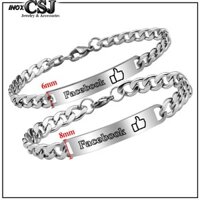 Lắc tay, vòng tay cặp đôi inox facebook cực đẹp cp026 Pitaca