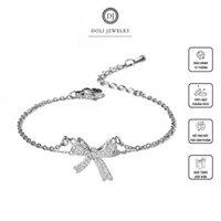 Lắc tay, vòng tay hình nơ đính đá tinh tế bạc Ý S925 - DOLI JEWELRY
