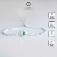 Lắc tay, vòng tay moonstone đổi màu đính đá bạc Ý S925 - DOLI JEWELRY