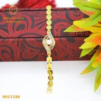 Lắc Tay, Vòng Tay Nữ Đính Đá, Titan Xi Mạ Vàng Non 24k Cao Cấp - Trang Sức Hava Hong Kong - HVLT120