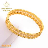 Lắc Tay, Vòng Tay Nữ Kim Tiền Trơn Xi Mạ Vàng Non Cao Cấp - Trang Sức Hava Hong Kong - HVLT33