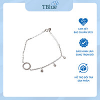 Lắc tay vòng tròn bar đá treo - Lắc tay bạc nữ TBlue xinh xắn