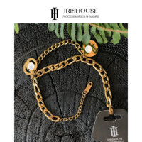 Lắc tay vòng xích gắn charm CGu*i hợp kim mạ vàng cao cấp IrisHouse
