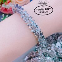 Lắc tay xoắn lá bướm hoa mai 10 li xi kim sáng chiếu L048