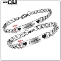 Lắc vòng tay cặp đôi inox love kiss đẹp ý nghĩa cp012 Pitaca