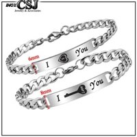 Lắc vòng tay cặp đôi inox ổ chìa khóa đẹp ý nghĩa cp010 Pitaca