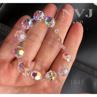 Lắc vòng tay hạt tròn 10ly pha lê Swarovski, khóa bạc 925 - Trang sức NVJ, PhaleAo