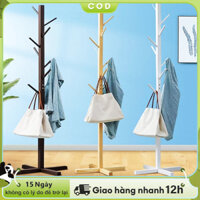LACCOHUG Cây Treo Quần Áo Đứng Gỗ Thông Móc Quần Áo Gỗ Thiết Kế Lắp Ráp Hiện Đại Trang Trí Nhà Cửa