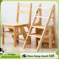LACCOHUG Ghế Thang Thắp Hương Cao Cấp Gỗ Cao Su Ghế Bậc Thang Xếp Gọn Thành Ghế Ngồi Ghế Bậc Thang 4 Bậc Gấp đôi sử dụn