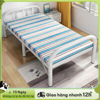 LACCOHUG Giường Sắt gấp Gọn cao - Sọc xanh hàng nhập khẩu  1 người nằm, 2 người nằm