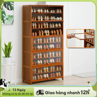 LACCOHUG kệ giày gỗ cửa gấp gỗ tre tự nhiên kệ giày gỗ sơn bóng chống nước, mối mọt cao cấp