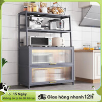 LACCOHUG Tủ đựng bát đĩa bằng tre tủ đựng gia vị nhiều tầng Kệ để đồ đa chức năng cho bếp