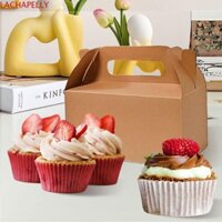 Lachapelly 20 Hộp Quà Tặng, Giấy Kraft Có Cửa Sổ Hộp Đóng Gói Bánh Cupcake, Hộp Ăn Nhẹ DIY Tay Cầm Dày Hộp Takeaway Thương Mại