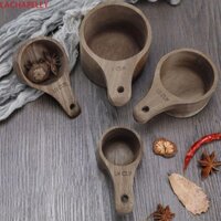 Lachapelly 4 Cái / bộ Thìa Đo Cà Phê, Cốc Đo Xếp Chồng Gỗ keo, Gia Vị Muỗng Gia Vị Không Thể Phá Vỡ Bền Đẹp Đa Năng