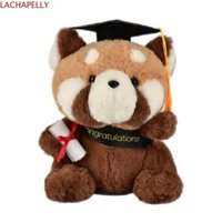 Lachapelly Cử nhân Raccoon Đồ chơi sang trọng, Học thuật mềm Mũ bác sĩ Búp bê gấu trúc, Quà tặng kỷ niệm Mũ độc thân dễ thương Nhồi bông Procyon Lotion Động vật Búp bê ủng hộ bữa tiệc