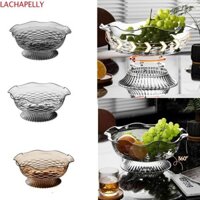 Lachapelly Đĩa Trái Cây Chân Cao, Bát Trái Cây Đế Xoay Dung Tích Lớn, Nhẹ Sang Trọng Bằng Nhựa Trong Suốt Khay Tráng Miệng Bộ Đồ Ăn