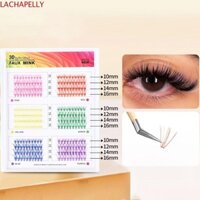 Lachapelly Mix Cụm mi màu, Lông mi chồn 10-16mm Lông mi giả, Trang điểm uốn cong DIY Kéo dài lông mi Phụ nữ