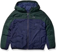Lacoste Boys Color Block Rain Coat With Hood