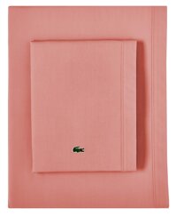 Lacoste Cotton Percale 3-Piece Sheet Set, Twin, Solid, Canyon Orange