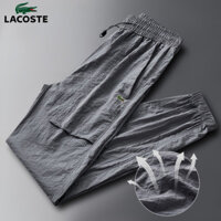 Lacoste Phong Cách Mới Mùa Hè Nam Ice Silk Quần Dài Đến Mắt Cá Chân Phong Cách Hồng Kông Rời Mắt Cá Chân-Tie Nylon Nhanh Khô Quần Thể Thao 0109 S-5XL