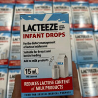 Lacteeze enzyme infant drop cho bé tiêu chảy bất dung nạp Lactose 15ml Bill Úc date 2026