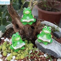 Lacyes 3 Con Ếch Đọc Sách Các Bức Tượng Nhỏ, Hoạt Hình Ếch Xanh Trong Chậu Thảm, Ếch Điêu Khắc Nhựa Thủ Công Dễ Thương Thủ Công Ếch Cây Cảnh Đồ Trang Trí Vườn Chậu Hoa Trang Trí