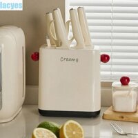 Lacyes Dopamine Giá dao, Giá đỡ dao kéo nhà bếp công suất lớn bằng nhựa, Tiết kiệm không gian sang trọng nhẹ nhàng với khay bắt nước Giá phơi dao kéo cho gia đình