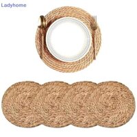 Lady 4 / 6 Chiếc Chậu Thảm Dệt Tay Mây Placemats Tròn Cách Nhiệt Thảm Tự Nhiên VN