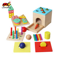 LAHOMIA Bộ Đồ Chơi Củ Cà Rốt Bằng Gỗ 5 Trong 1 Cho Bé 6 Tháng Tuổi