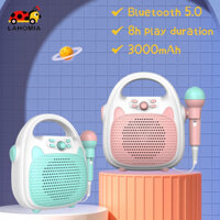 LAHOMIA Đồ chơi máy hát karaoke có mi cờ rô và đèn LED vui nhộn dành cho trẻ em