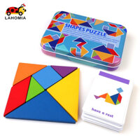 [Lahomia] Tangram Puzzle Pattern Block Sorting Toy Gift Kích thước di động