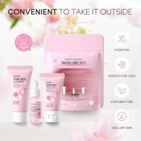 Laikou Nhật Bản Sakura Bộ Chăm Sóc Da Kiểm Soát Dầu Sữa Rửa Mặt Kem Bộ Serum Chống Nhăn N4f0