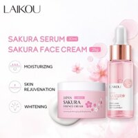 Laikou Sakura Face Serum Cream Smooth Wrinkles Làm trắng da Bộ chăm sóc da Chống lão hóa 2 chiếc