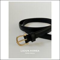 [LAJUN KOREA] Thắt lưng da bò Hàn Quốc (2cm), dây nịt nữ khóa kim loại tròn cao cấp