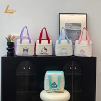 [Lakebao] Túi đựng hộp cơm trưa Sanrio Hello Kitty mới Kawaii Hangyodon Dung tích lớn Sinh viên Kuromi My Melody Cinnamoroll Túi Bento cách nhiệt [MỚI]